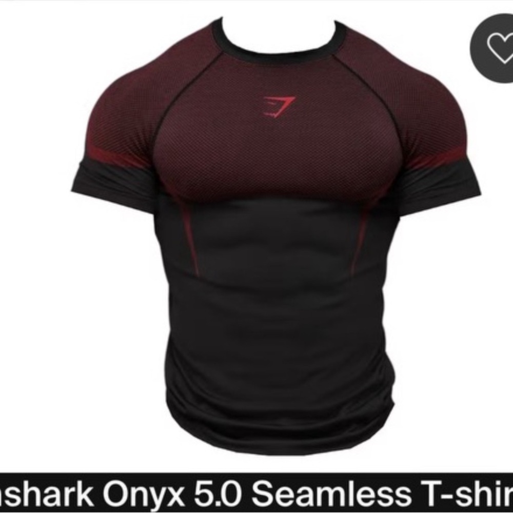 Gymshark Black and Red Seamless Tee